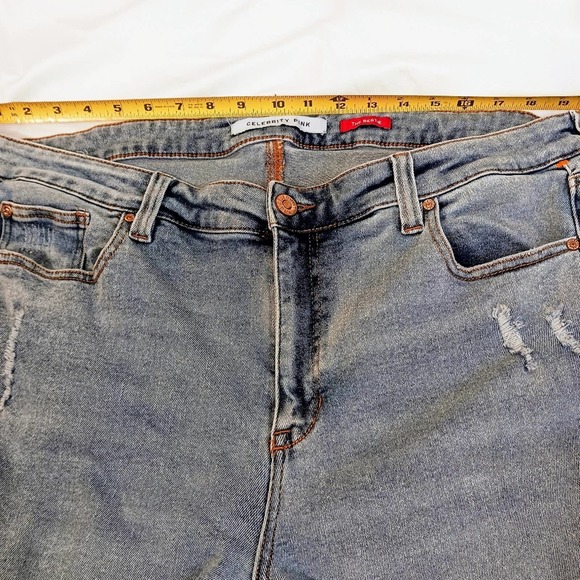 CELEBRITY PINK Jeans Plus Sz 20 The Bestie Lt Blue MODERN Open Knee DISTRESSED - Picture 13 of 16